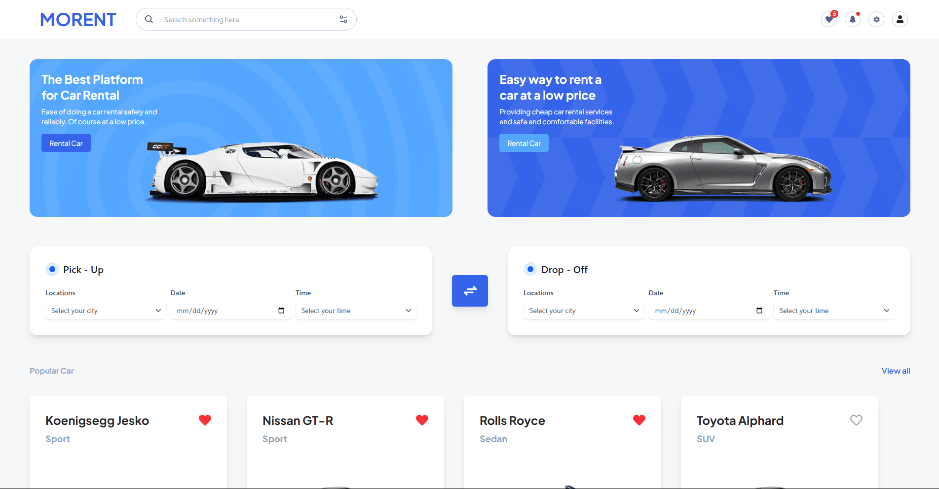 Morent - Car Rental App